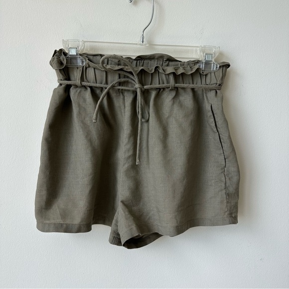 Princess Polly Pants - Princess Polly Green Shorts Tie Waist